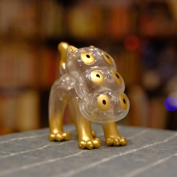 Clear Dahlia Gold Three-headed Cat "Dahlia Neko" (Clear Gold)