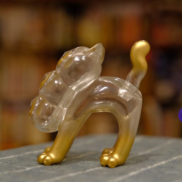 Clear Dahlia Gold Three-headed Cat "Dahlia Neko" (Clear Gold)