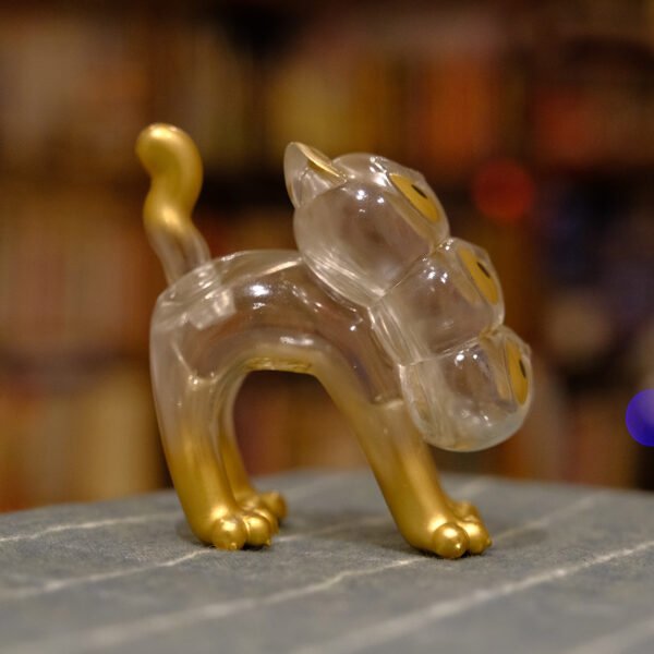 Clear Dahlia Gold Three-headed Cat "Dahlia Neko" (Clear Gold)