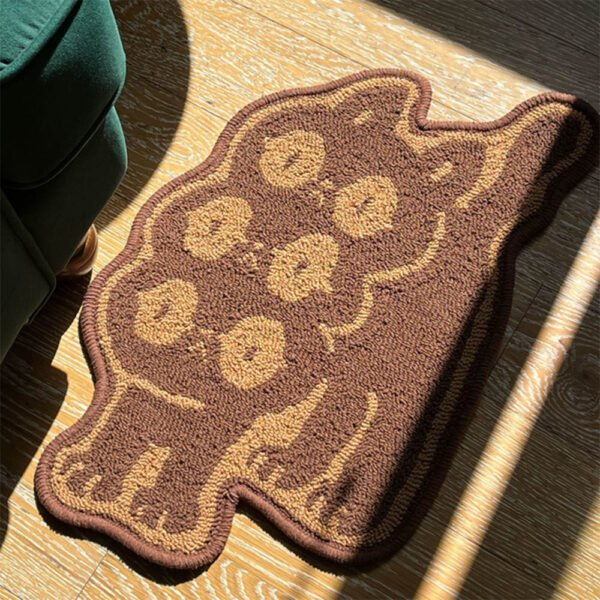 Three-headed Cat “Dahlia Neko” Rug (Brown) Three-headed Cat “Dahlia Neko” Rug (Brown)