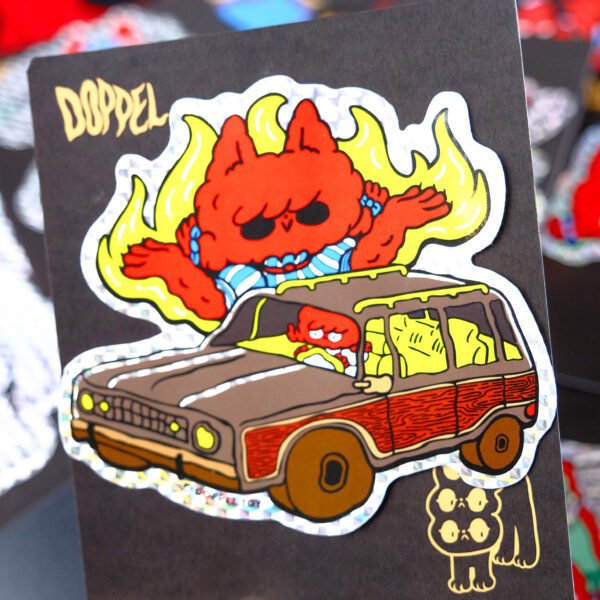 Doppel Joyride Silver Diamond Holographic Sticker (Each)
