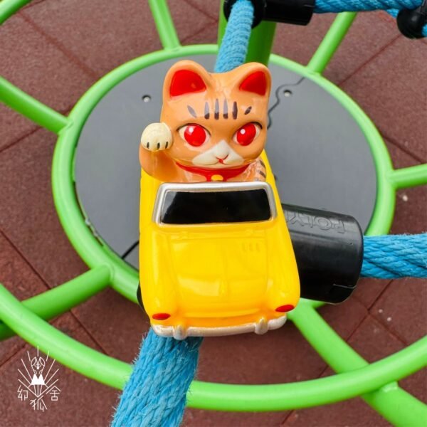 Tabby cat yellow car Tabby cat yellow car