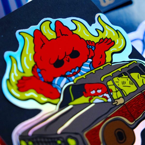 Car and Fire Doppel Joyride Sticker (Each)